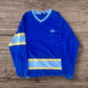 Nautica Blue and Yellow V-Neck Sweater